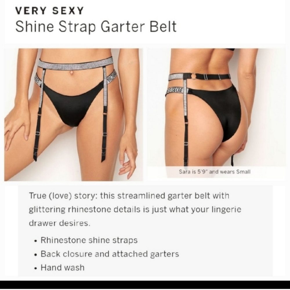 Victoria's secret very sexy shine strap garter belt MEDIUM LARGE
